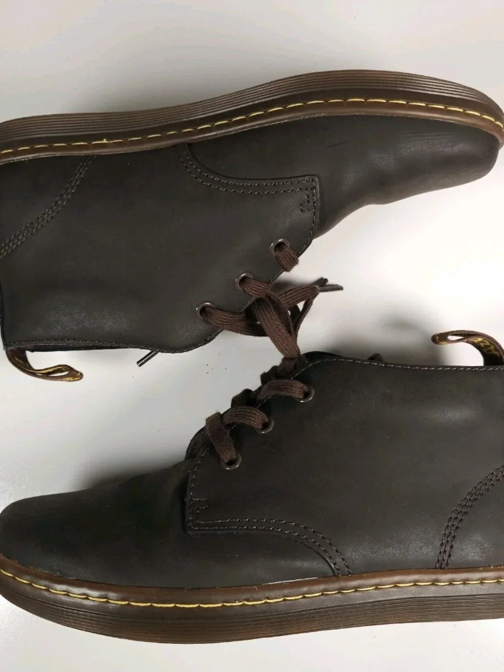 DR. MARTENS Will Dark Brown Leather Boots Unisex Size Men's 7 Women's 8